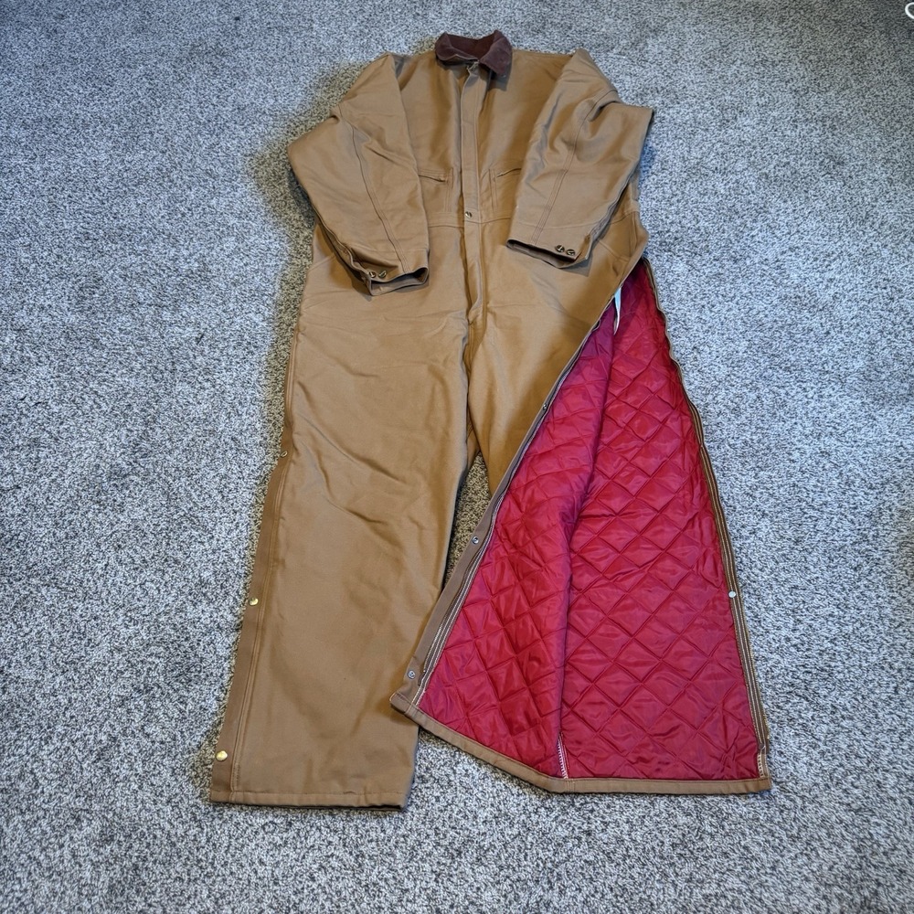 Vintage Carhartt Coveralls Mens 56 X01 Duck Quilted Workwear Union Made USA 90s